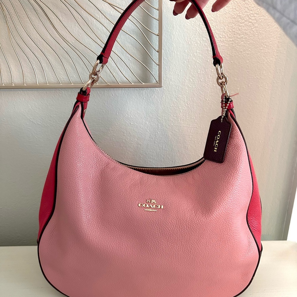 Coach Pink and Red Hobo Bag